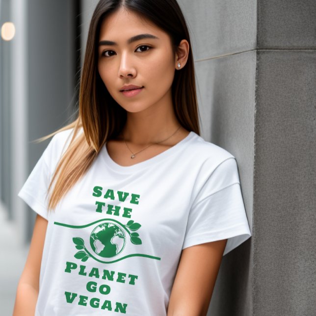 Sauvez la planète Go Vegan T-shirt femme (Créateur téléchargé)