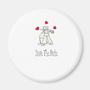 Sauvez le magnet mignon de mariage de date