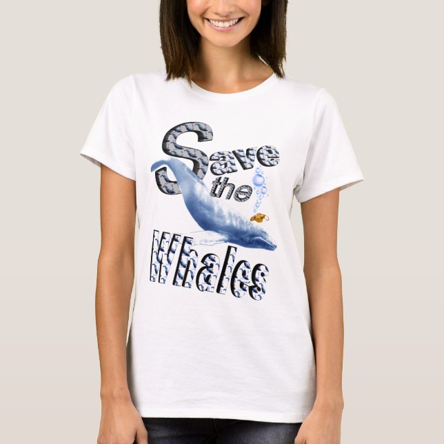 Sauvez le T-shirt de baleines (Devant)