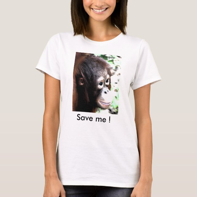 Sauvez le T-shirt d'orang-outan (Devant)