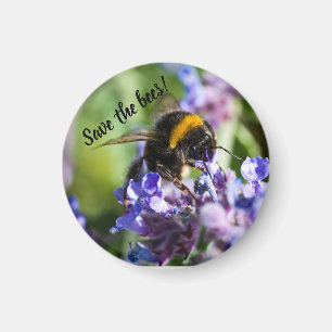 "Sauvez les abeilles" Abeille sur un aimant à fleu