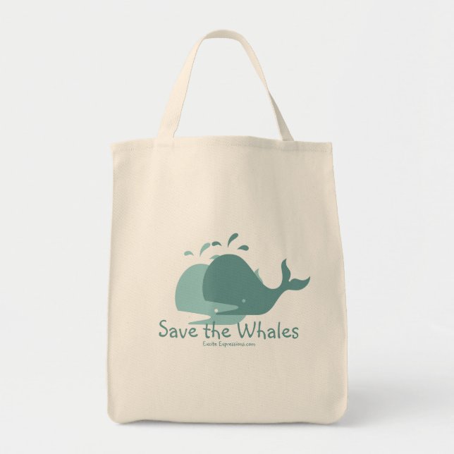 Sauvez les baleines, sac fourre-tout (Devant)