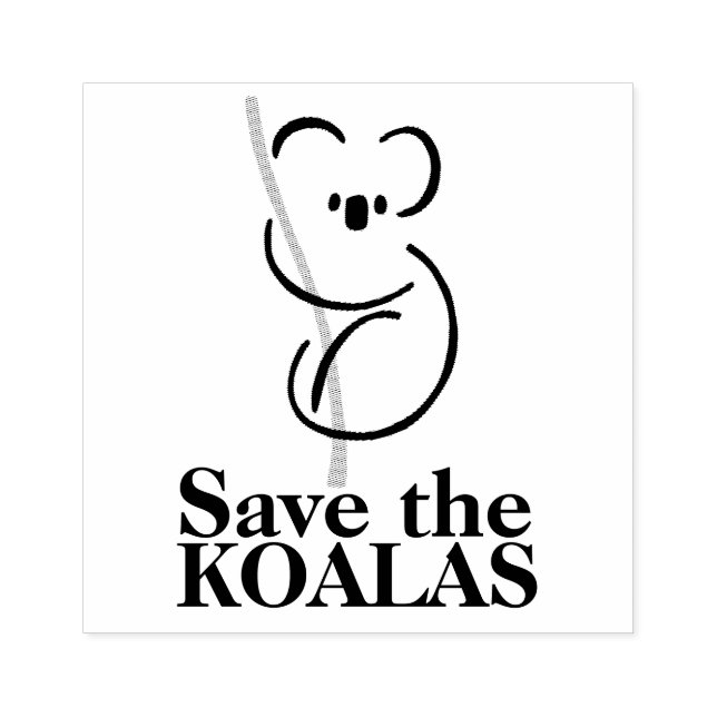 Sauvez les koalas tampon en bois d'art (Impression)