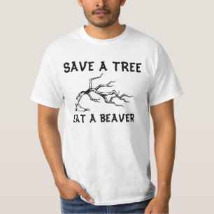 Sauvez un arbre mangent un T-shirt de castor
