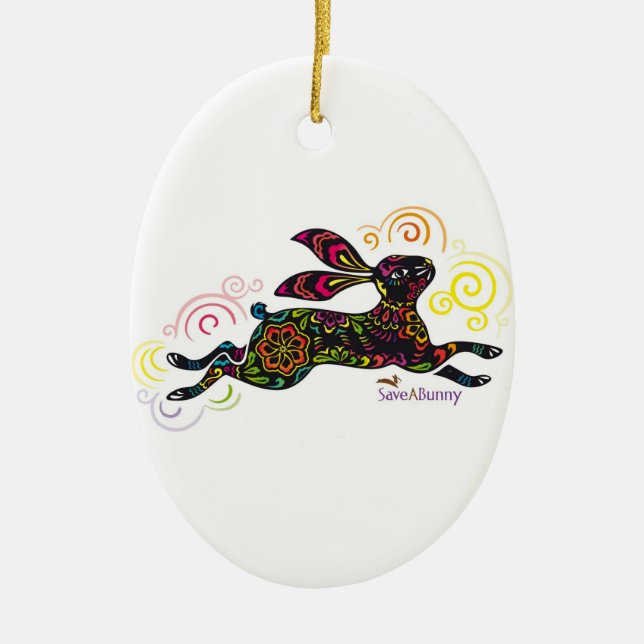 Sauvez un ornement d'art de lapin (Devant)