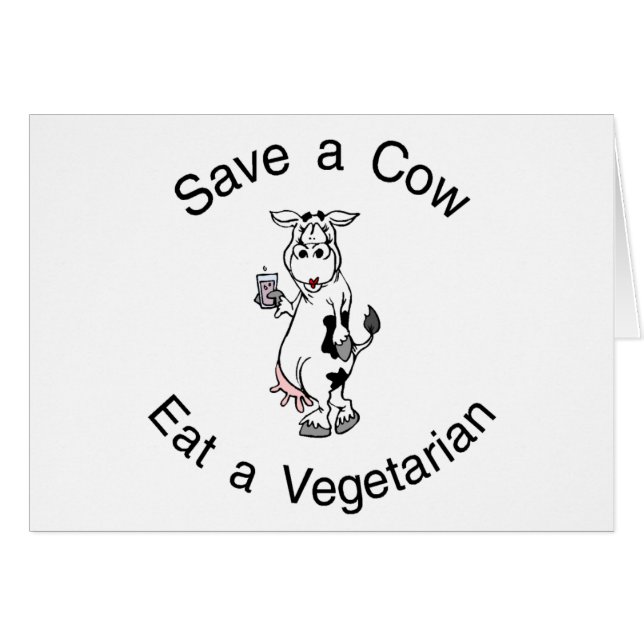 Sauvez une vache mangent un végétarien (Devant horizontal)