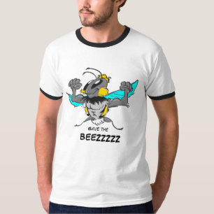 Sauvons l'abeille forte Bumble Bee Cartoon T-shirt