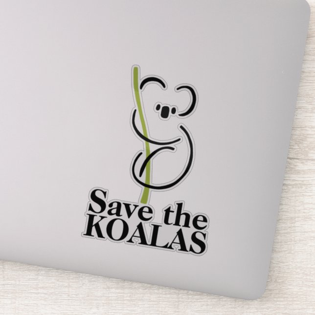 Sauvons le sticker en vinyle personnalisé Koalas (Détail)