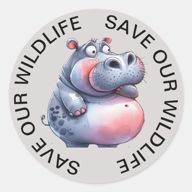 Sauvons nos Stickers Faune, Hippopotamus Graphisme (Devant)