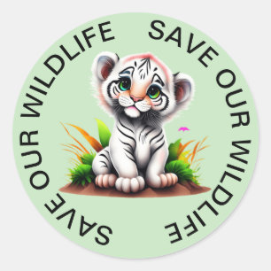 Sauvons nos Stickers Leopard de neige sauvage