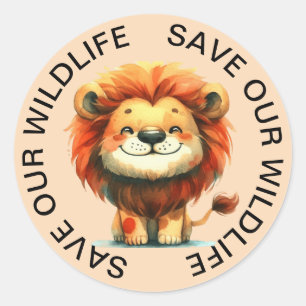 Sauvons nos Stickers Wildlife, Lion Graphic