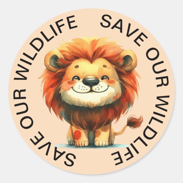 Sauvons nos Stickers Wildlife, Lion Graphic (Devant)
