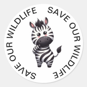 Sauvons nos Stickers Wildlife, Zebra Graphic