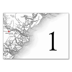 Savannah Géorgie Carte Elégant Mariage noir blanc