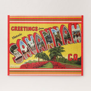 Savannah Géorgie Vintage Jigsaw Puzzle