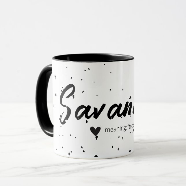 Savannah Nom Mug Nom personnalisé Modèle personnal (Devant gauche)