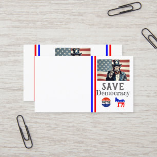 Save Democracy Carte de visite