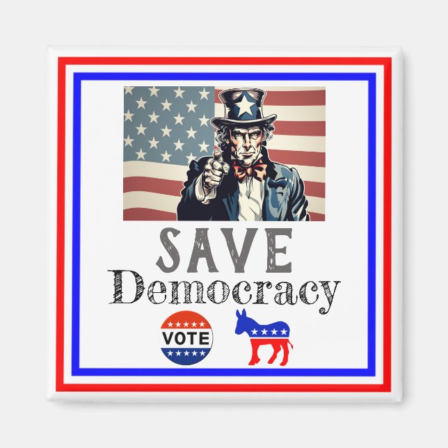 Save Democracy Magnet (Devant)