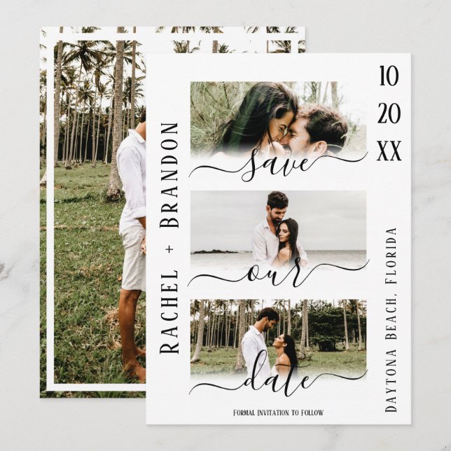 Save Our Date Modern Photo Wedding Enregistrer la  (Devant / Derrière)