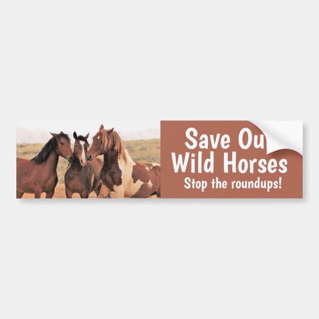 Save Our Wild Horses Bumper Sticker (Devant)