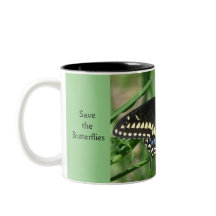 Save the Butterflies (His) Black Swallowtail Mug