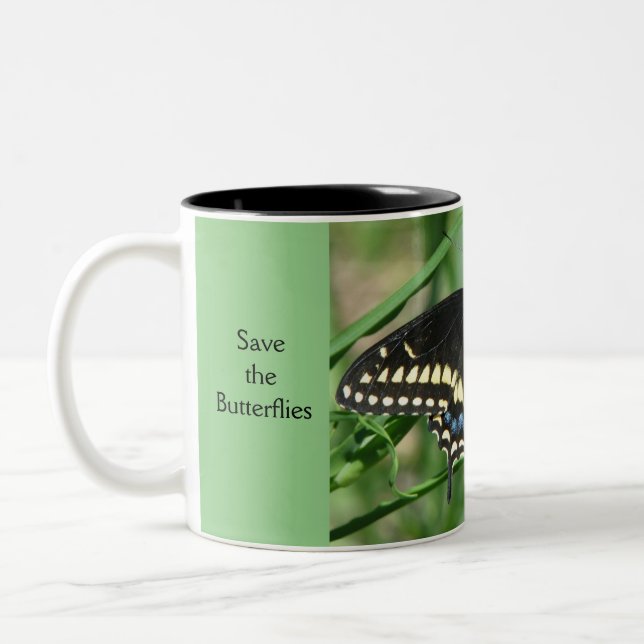 Save the Butterflies (His) Black Swallowtail Mug (Gauche)