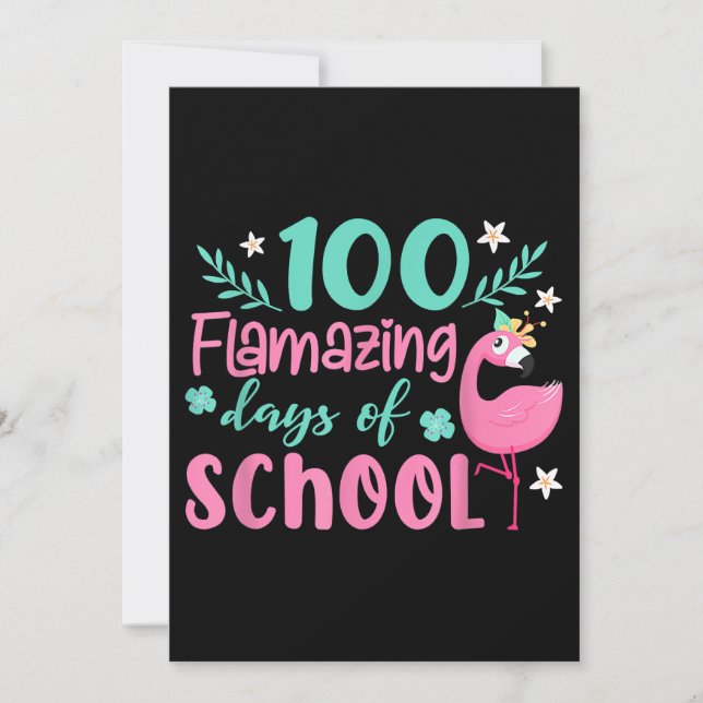 Save The Date 100 Jours De Flamazing De L'École | Flamant rose d (Devant)