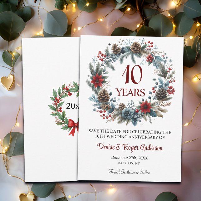 Save The Date 10e anniversaire du Mariage Tin hiver (Créateur téléchargé)