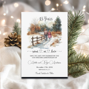 Save The Date 15e Anniversaire de Mariage Paysage hivernal Roman