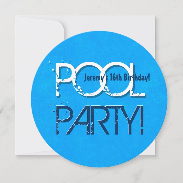 Save The Date 16e anniversaire Pool Party Enregistrer la date P0 (Devant)
