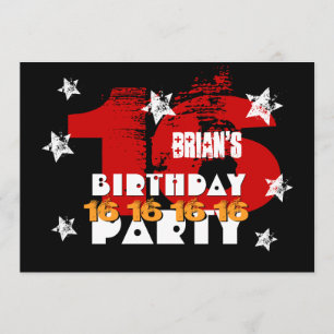 Save The Date 16ème Les étoiles blanches rouges noires