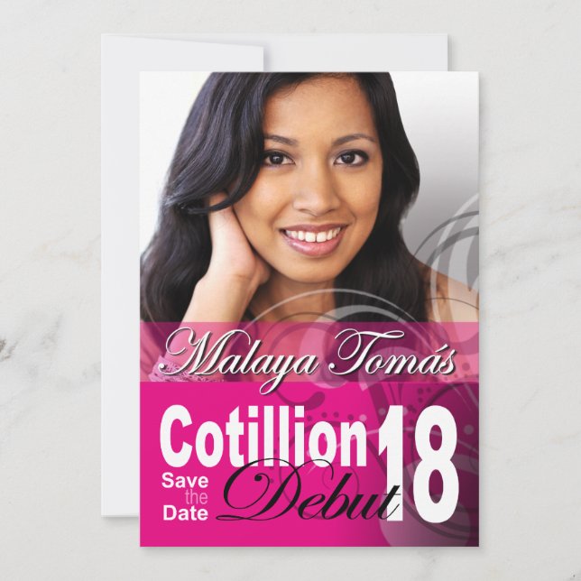 Save The Date 18e Anniversaire Cotillion Début Enregistrer la Da (Devant)