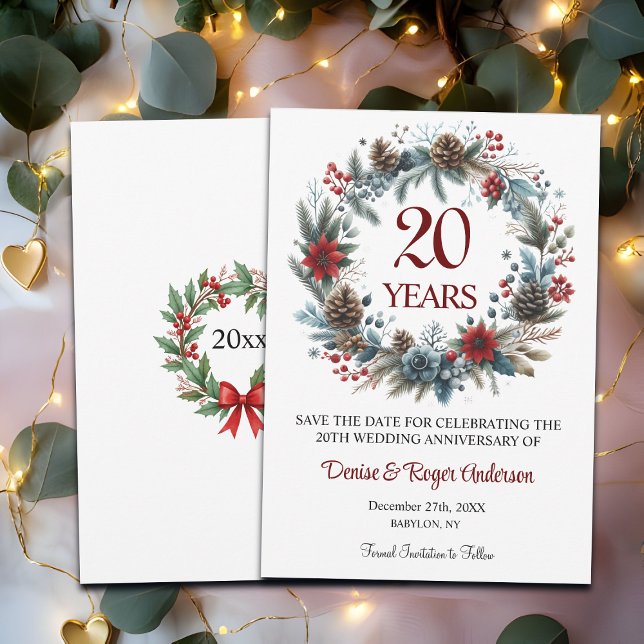 Save The Date 20e anniversaire des Mariages chinois hiver (Créateur téléchargé)