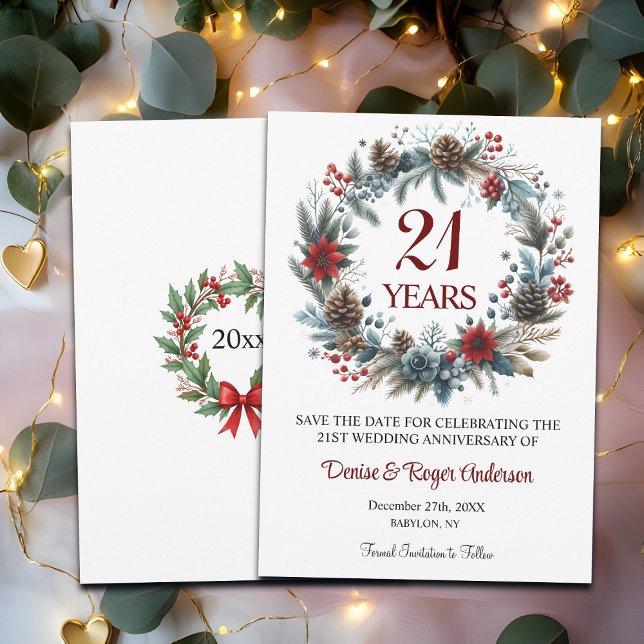Save The Date 21e anniversaire du Mariage hiver (Créateur téléchargé)