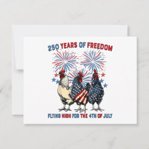 Save The Date 250 Ans Poulets Drôles Volant Haut Feux d'Artifice