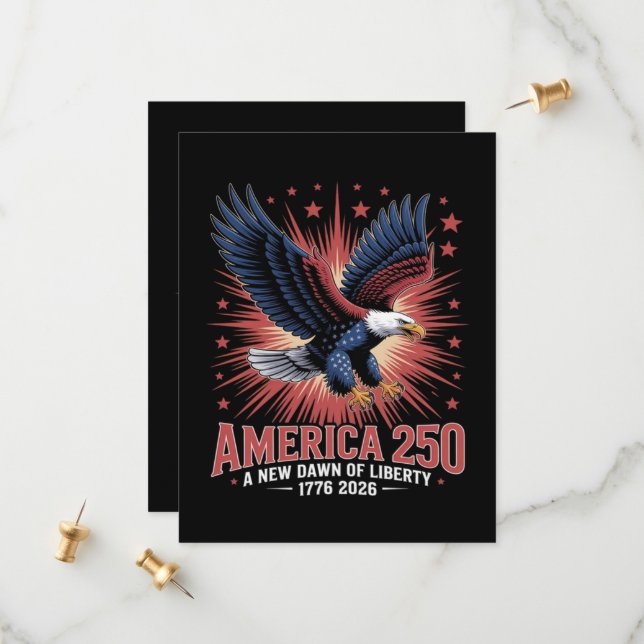 Save The Date 250e anniversaire de l'Amérique (Devant/Arrière en situation)