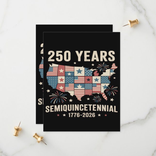 Save The Date 250e anniversaire de l'indépendance des États-Unis (Devant/Arrière en situation)