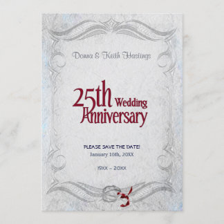 Save The Date 25e anniversaire d'argent et de Bourgogne