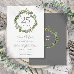 Save The Date 25e Anniversaire de Mariage Argent Anniversaire de
