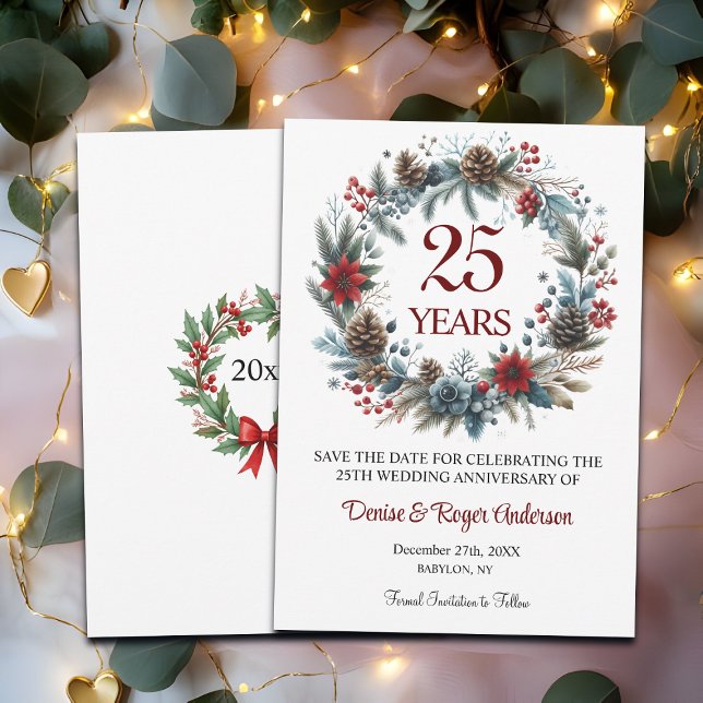 Save The Date 25e anniversaire du Mariage d'argent Hiver (Créateur téléchargé)