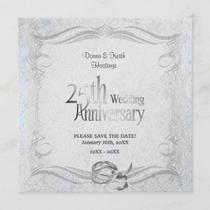 Save The Date 25e anniversaire élégant d'argent
