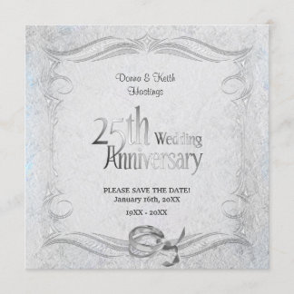 Save The Date 25e anniversaire élégant d'argent