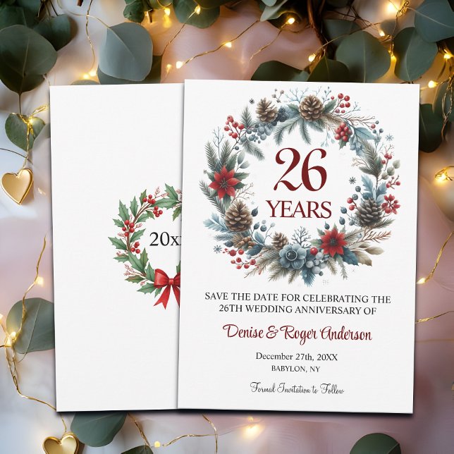 Save The Date 26e anniversaire du Mariage hiver (Créateur téléchargé)