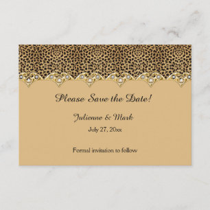 Save The Date #2 Diamants or Empreintes de léopard Enregistrer l