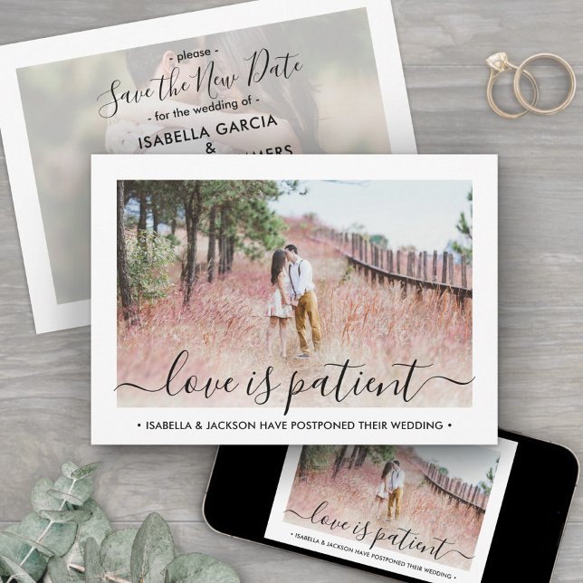 Save The Date 2 Photo Amour est Patient Report de mariage (Créateur téléchargé)
