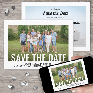 Save The Date 2 Photo Family Reunion Party Rassembler BBQ Pique-