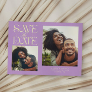 Save The Date 2 Photo Mystique Typographie Moderne Wisteria