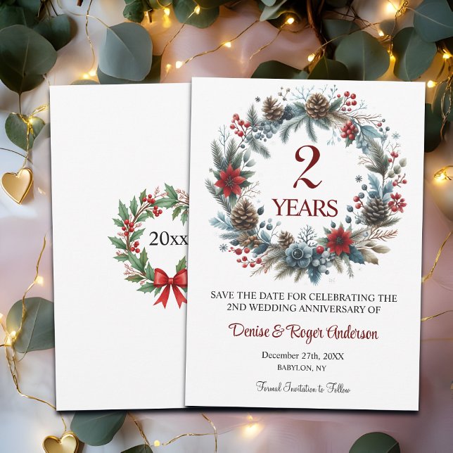 Save The Date 2e anniversaire de Mariage hiver (Créateur téléchargé)
