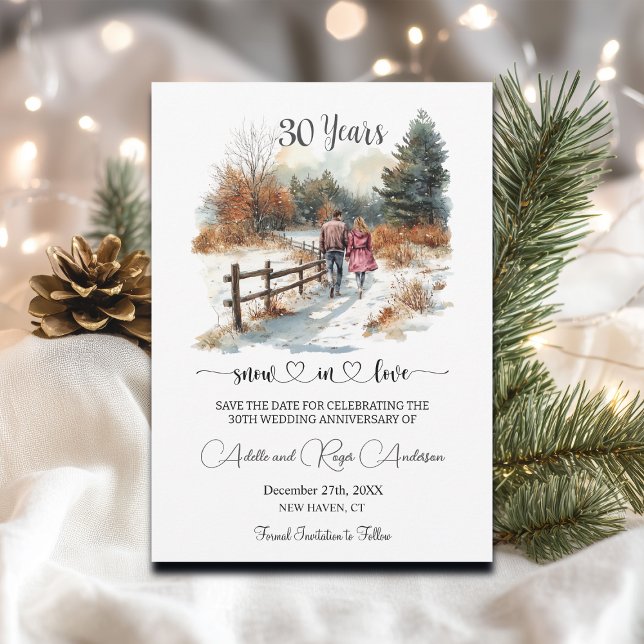Save The Date 30e anniversaire de mariage Paysage hivernal roman (Créateur téléchargé)