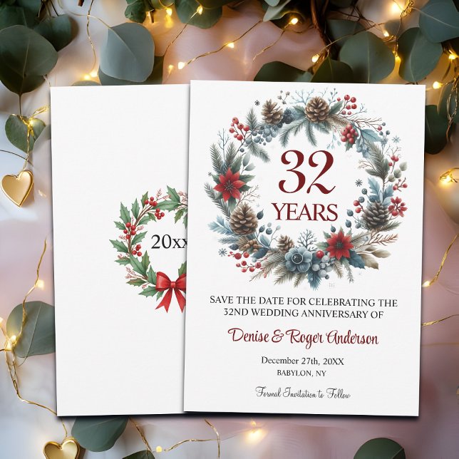 Save The Date 32e anniversaire du Mariage hiver (Créateur téléchargé)